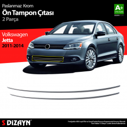 S-Dizayn VW Jetta Krom Ön Tampon Çıta 2 Prç 2011-2014