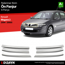 S-Dizayn Renault Megane 2 Krom Ön Panjur 6 Prç 2004-2005