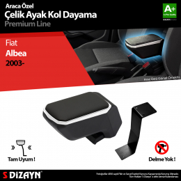 S-Dizayn Fiat Albea Kol Dayama Kolçak Çelik Ayaklı ABS Gri 2003 Üzeri A+Kalite