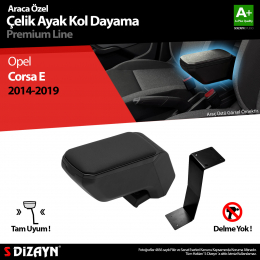 S-Dizayn Opel Corsa E Kol Dayama Kolçak Çelik Ayaklı ABS Siyah 20014-2019 A+Kalite
